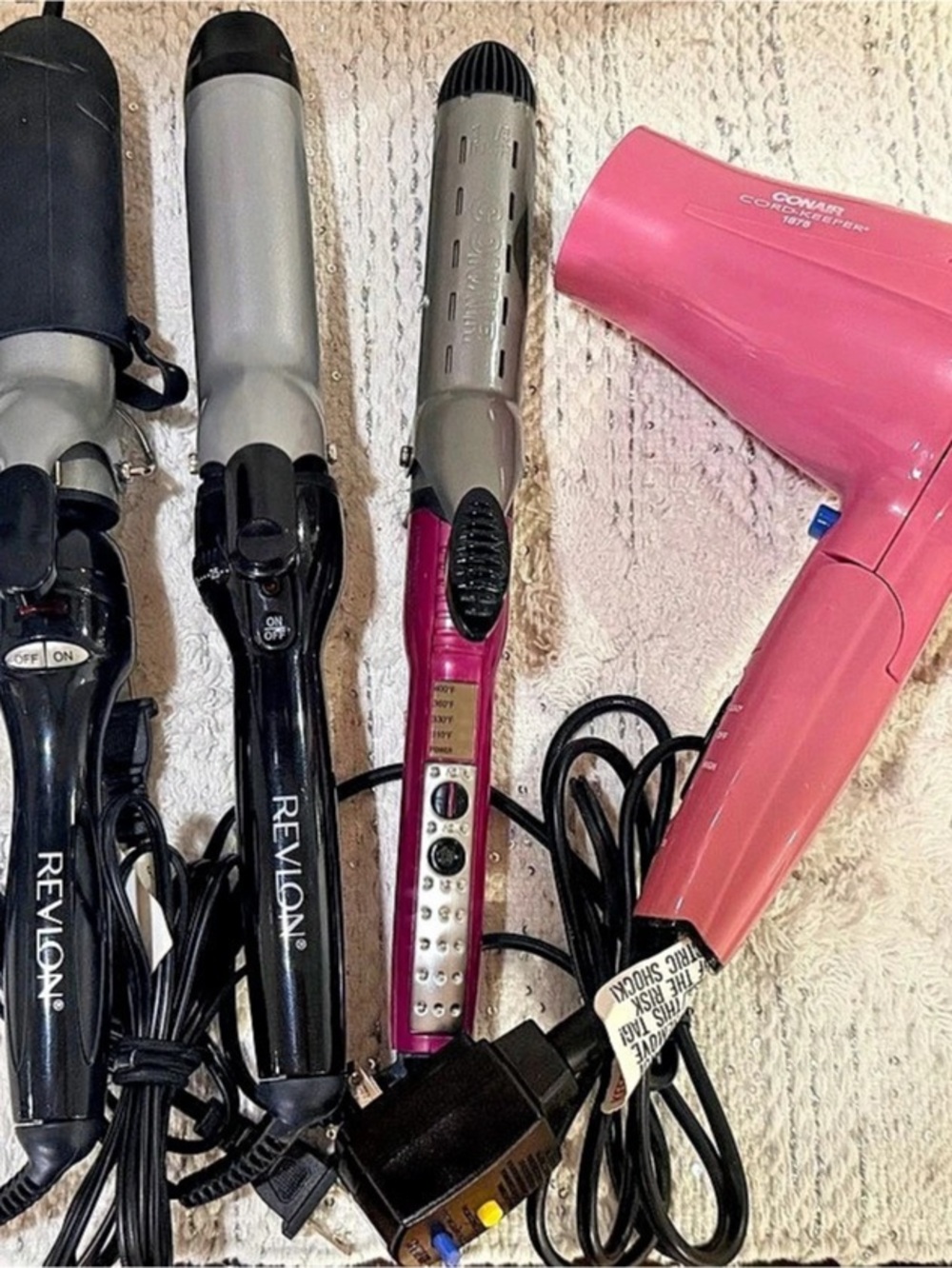 Revlon and Conair Hair Styling Tools Set Pink & Black